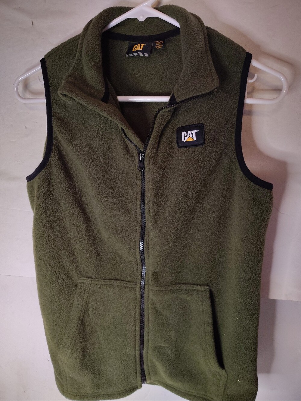 CAT Caterpillar Vest Boys Youth L 14/16 Fleece Equipment Full Zip